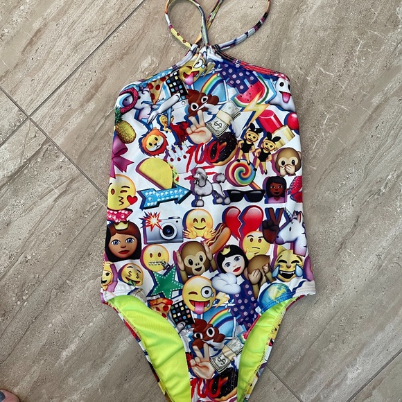 Terez Kids Emoji Criss Cross Swimsuit-size 14